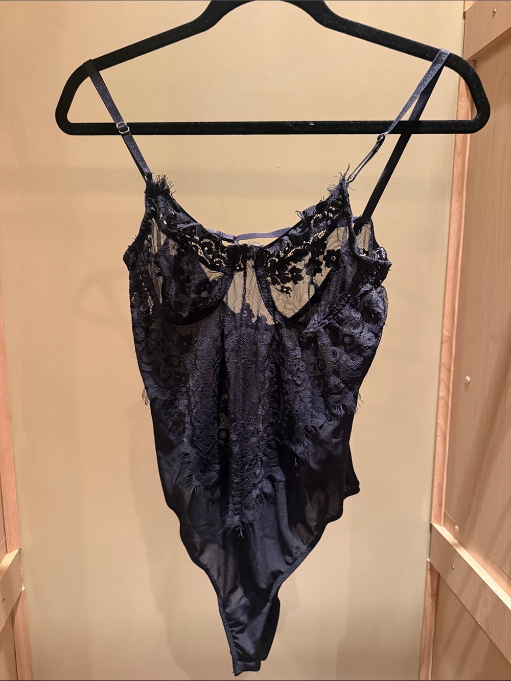 Delicate Black Lace Chemise Bodysuit